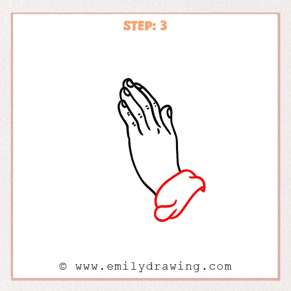 how to draw a praying hands - Step 3